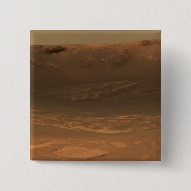 Impact crater Endurance on the surface of Mars 2 Inch Square Button (Front)