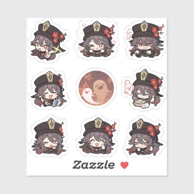 Impact de Genshin : Stickers Hu Tao (Feuille)