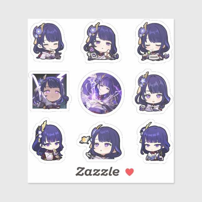 Impact Genshin : Chougun Raiden / Stickers Ei (Feuille)