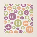 Impact Oklahoma Icons Scarf<br><div class="desc">Add a playful yet meaningful touch to your wardrobe with this custom Square Chiffon Scarf, featuring the vibrant icons for each of Impact Oklahoma’s five grant categories. The icons—representing education, arts & culture, family, health & wellness, and community —are creatively arranged within colourful dots, bringing a fun, contemporary flair to...</div>