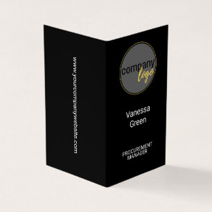 IMPACTFUL BLACK COMPANY LOGO FOLDED Business Card
