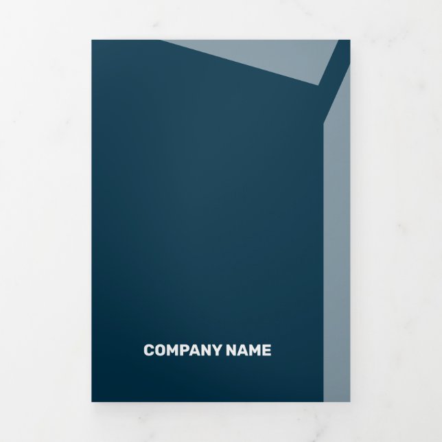 Impacty Blue Corporate Flat Shapes Tri-Fold Card (Cover)