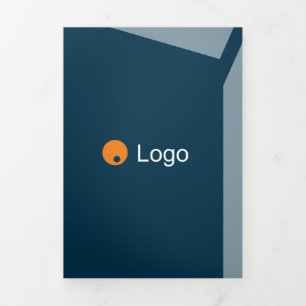 Impacty Blue Corporate Flat Shapes Tri-Fold Card