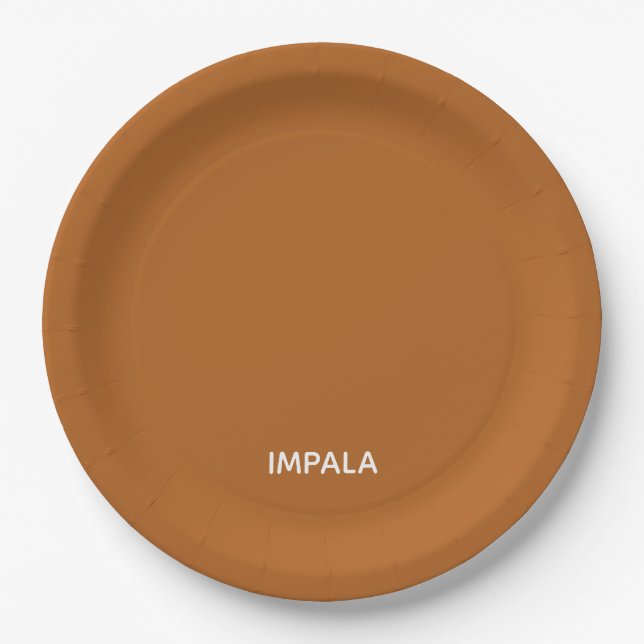 Impala brown colour name paper plate (Front)