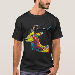 Impala Colourful Design Animal Nature Woods T-Shirt