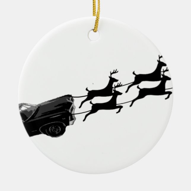 Impala in Flight Ceramic Ornament (Front)