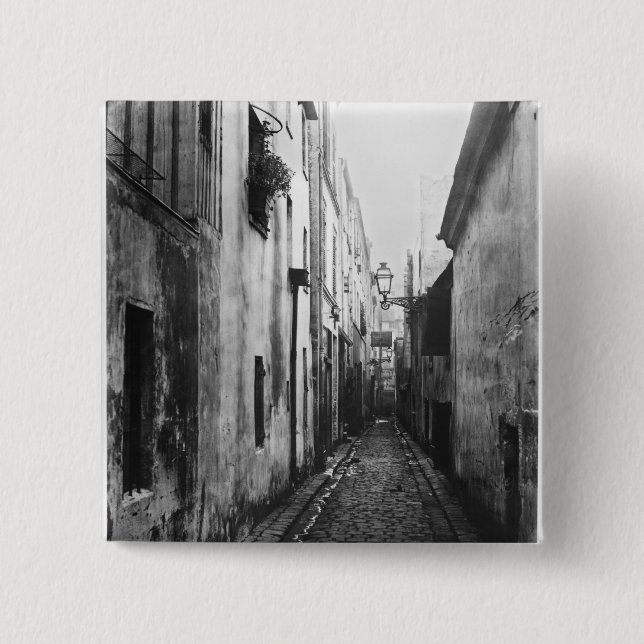 Impasse Briard, from cite Coquenard, Paris 2 Inch Square Button (Front)