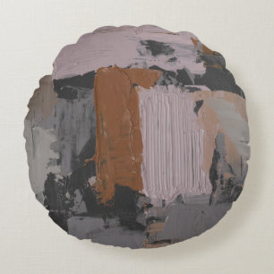 Impasto Abstract I Round Pillow