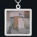 Impasto Abstract I Silver Plated Necklace<br><div class="desc">Home Décor</div>