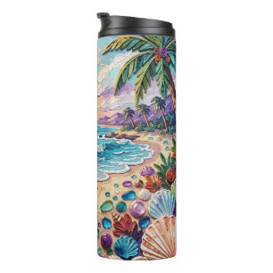 Impasto Beach and Sea Glass Sunset and Sunrise Thermal Tumbler