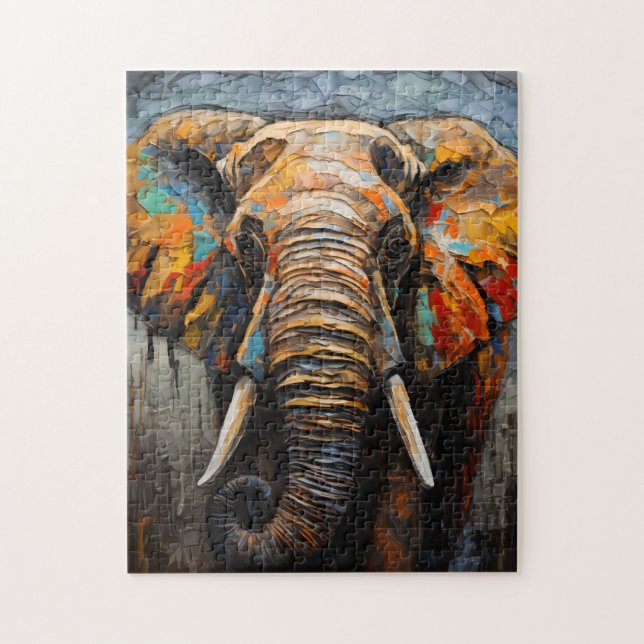 Impasto Elephant  Jigsaw Puzzle (Vertical)