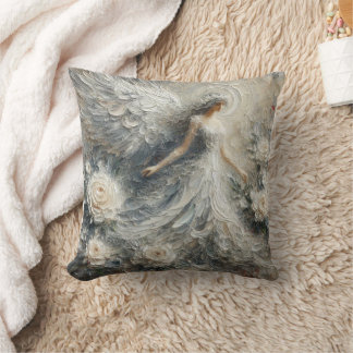 Impasto Faux Relief Angel Art Jeter Oreiller