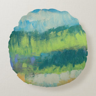 Impasto Field II Round Pillow