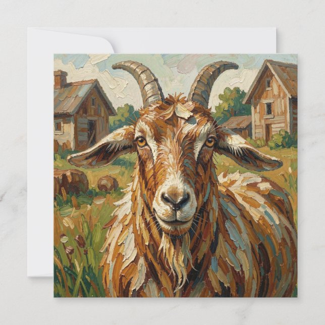 Impasto Goat on a Farm Art (Front)