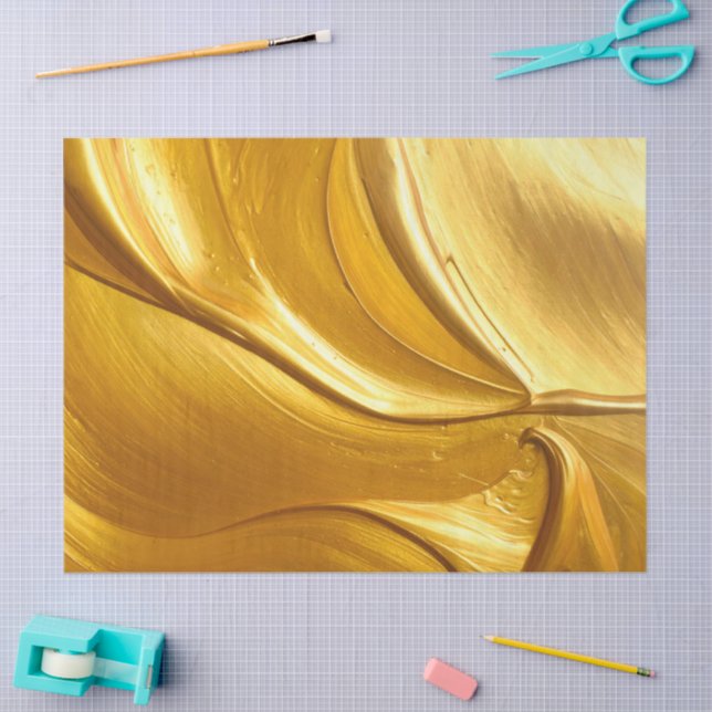 Impasto Gold paint Tissue Paper (Craft)