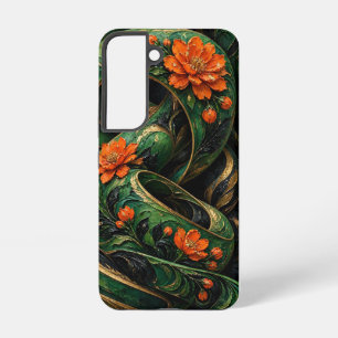Impasto Spiral Flowers Painting, Twisted Ribbon Samsung Galaxy Case