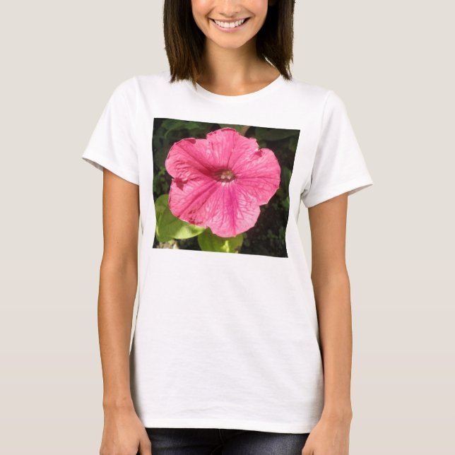 Impatiens Dark Pink Ladies T Shirt (Front)