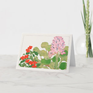 Impatiens, Water hyacinth by Tanigami Konan Card