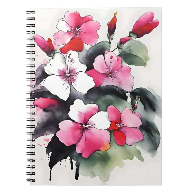 Impatiens - Watercolor flowers Notebook (Front)