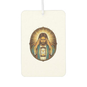 Impatient Jesus Loading Hourglass Slow Internet Te Air Freshener
