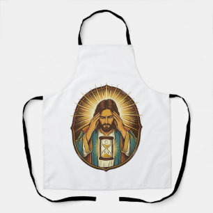 Impatient Jesus Loading Hourglass Slow Internet Te Apron