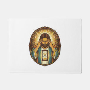 Impatient Jesus Loading Hourglass Slow Internet Te Doormat