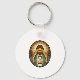 Impatient Jesus Loading Hourglass Slow Internet Te Keychain