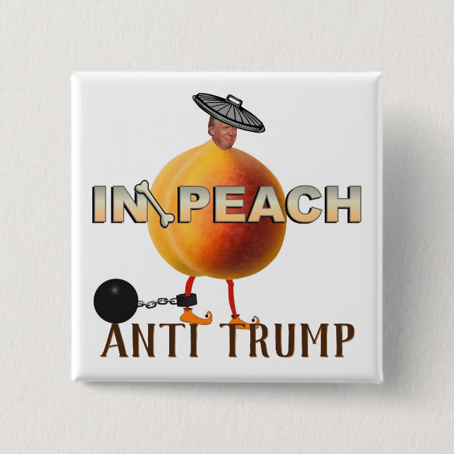 Impeach / Anti Trump, 2 Inch Square Button (Front)