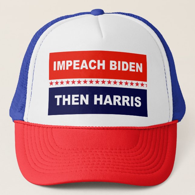 Impeach Biden Than Harris Trucker Hat (Front)