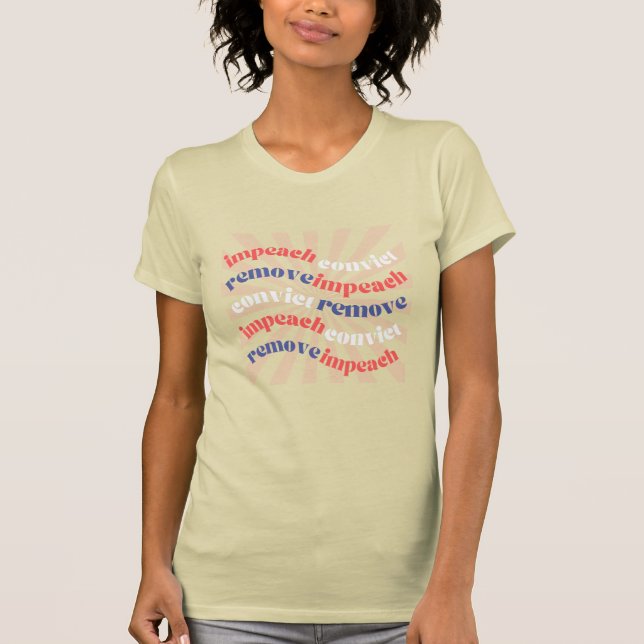 impeach convict remove retro creme T-Shirt (Front)
