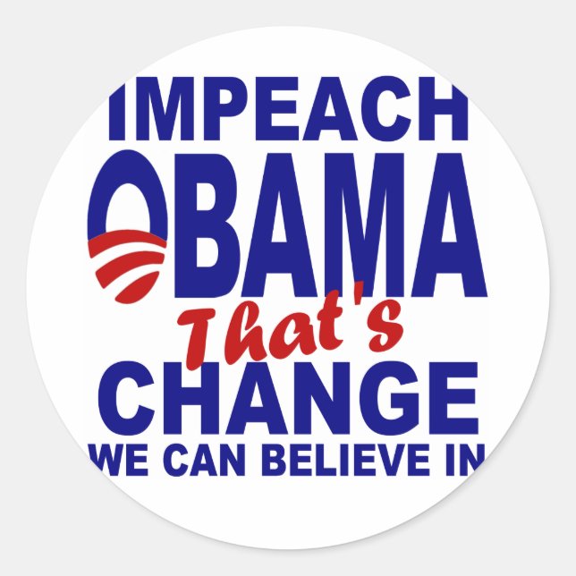 Impeach Obama Classic Round Sticker (Front)