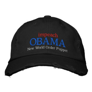 impeach OBAMA New World Order Puppet Embroidered Hat