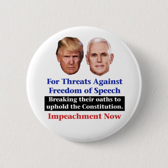 Impeach Trump and Pence 2 Inch Round Button (Front)