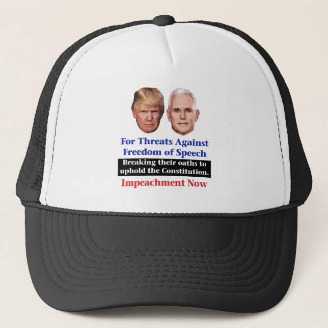 Impeach Trump and Pence Trucker Hat (Front)