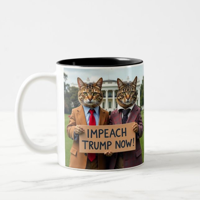 Impeach Trump  Two-Tone Coffee Mug (Left)