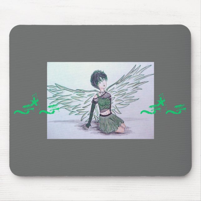 "Imperfect Angel" (green) Mousepad (Front)