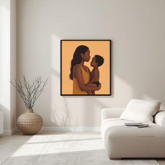 Imperfect Bond – Minimalist Mother & Child XV Poster