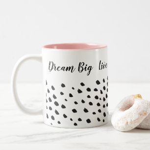 IMPERFECT PAINT DABS cute fun modern minimal Two-Tone Coffee Mug