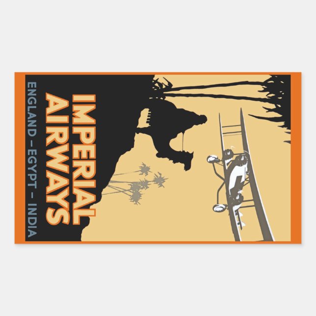 Imperial Airways ~ England - Egypt - India Sticker (Front)