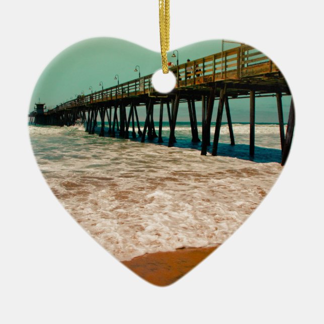 Imperial Beach Pier Ceramic Ornament (Front)