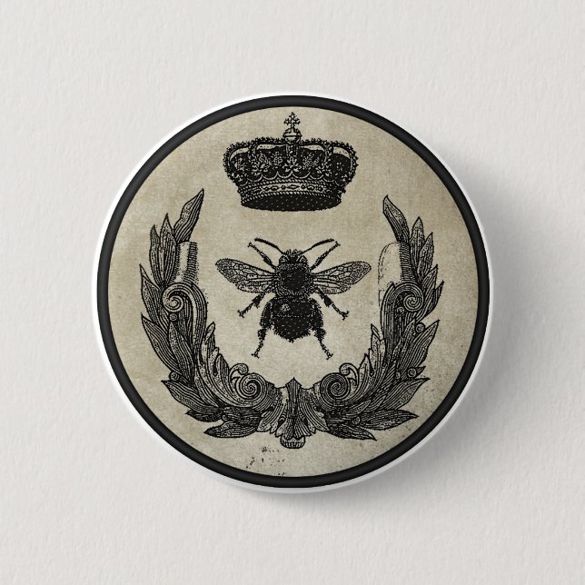 Imperial Bee 2 Inch Round Button (Front)