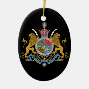 Imperial Coat of Arms of Iran (1925-1979) Ceramic Ornament