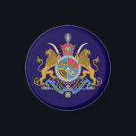 Imperial Coat of Arms of Iran (1925-1979) Magnet<br><div class="desc">Imperial Coat of Arms of Iran under the Pahlavi Dynasty, used from 1925 to 1979. The shield is composed of the Lion and the Sun symbol in first quarter, the Faravahar in the second quarter, the curved blade of a Sassanid shamshir sword in the third quarter and the Simurgh in...</div>