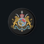 Imperial Coat of Arms of Iran (1925-1979) Magnet<br><div class="desc">Imperial Coat of Arms of Iran under the Pahlavi Dynasty, used from 1925 to 1979. The shield is composed of the Lion and the Sun symbol in first quarter, the Faravahar in the second quarter, the curved blade of a Sassanid shamshir sword in the third quarter and the Simurgh in...</div>