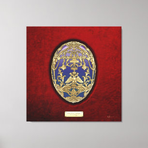 Imperial Faberge Eggs: Tsarevich Egg on Red Velvet Canvas Print