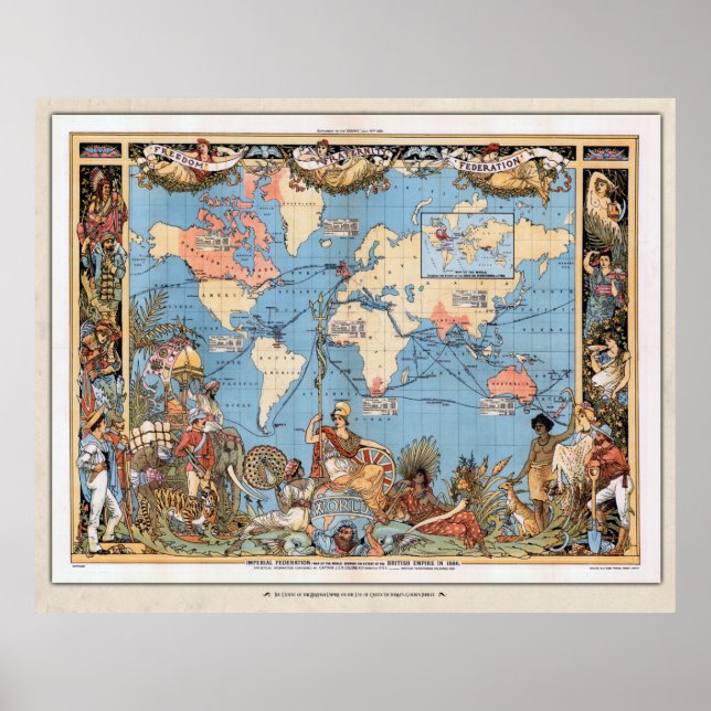 Imperial Federation Map of the British Empire Map Poster (Front)
