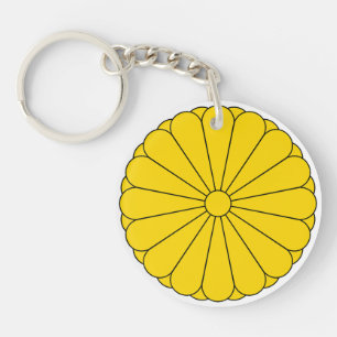 Imperial flag Japan symbol emperor flower yellow c Keychain
