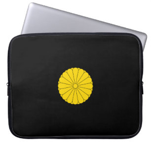 Imperial flag Japan symbol emperor flower yellow c Laptop Sleeve
