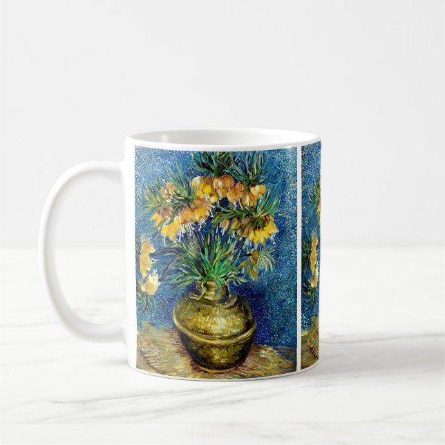 Imperial Fritillaries in a Copper Vase - Van Gogh Coffee Mug (Left)