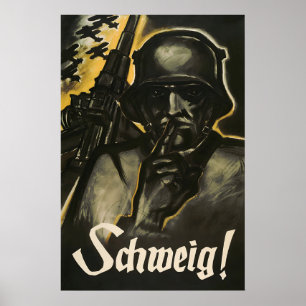 Imperial German Propaganda WWI Poster Silence!
